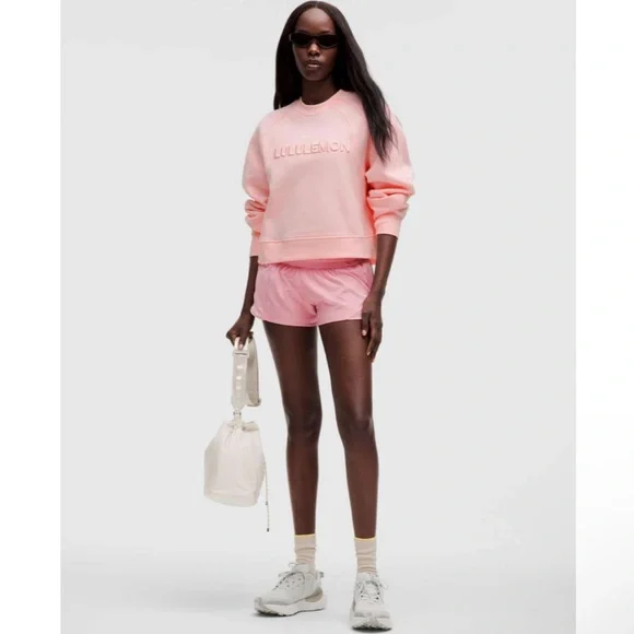 Lululemon Scuba Oversized Pullover Wordmark Strawberry Milkshake Pink XL/XXL - Picture 2 of 14